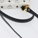 MCM Vicetos Logogram Hand Bag PVC Leather 2way White Gold Auth LNZ988A-7