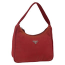 PRADA Hand Bag Nylon Red Silver Auth LNZ991-1