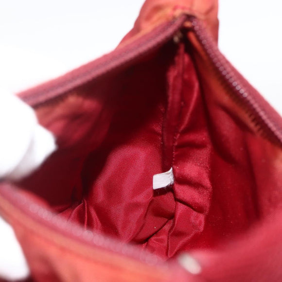 PRADA Hand Bag Nylon Red Silver Auth LNZ991