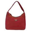 PRADA Hand Bag Nylon Red Silver Auth LNZ991-13