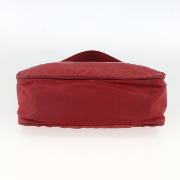PRADA Hand Bag Nylon Red Silver Auth LNZ991