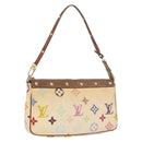 LOUIS VUITTON Multicolor Pochette Accessoires Pouch White M92649 Auth LNZ992-1