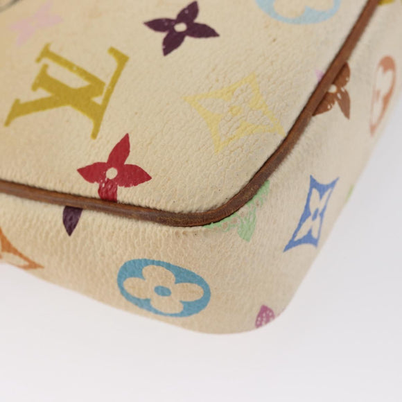 LOUIS VUITTON Multicolor Pochette Accessoires Pouch White M92649 Auth LNZ992