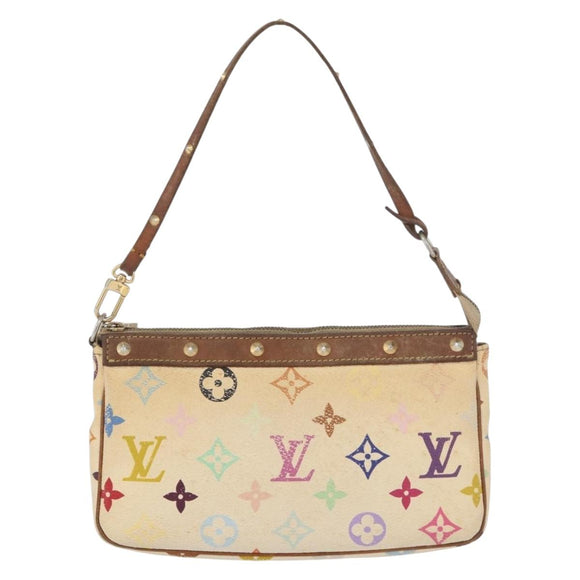 LOUIS VUITTON Multicolor Pochette Accessoires Beutel Weiß M92649 Original LNZ992
