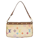 LOUIS VUITTON Multicolor Pochette Accessoires Pouch White M92649 Auth LNZ992-2