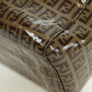 FENDI Zucchino Canvas Mamma Baguette Shoulder Bag Brown Gold Auth LNZ993A-15