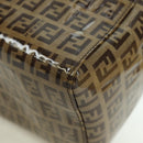 FENDI Zucchino Canvas Mamma Baguette Shoulder Bag Brown Gold Auth LNZ993A-17