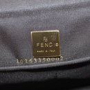 FENDI Zucchino Canvas Mamma Baguette Shoulder Bag Brown Gold Auth LNZ993A-20