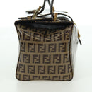 FENDI Zucchino Canvas Mamma Baguette Shoulder Bag Brown Gold Auth LNZ993A-4