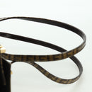 FENDI Zucchino Canvas Mamma Baguette Shoulder Bag Brown Gold Auth LNZ993A-14