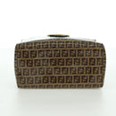 FENDI Zucchino Canvas Mamma Baguette Shoulder Bag Brown Gold Auth LNZ993A-5