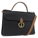 Christian Dior Shoulder Bag Leather Black Gold Auth LNZ994-1