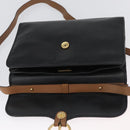 Christian Dior Shoulder Bag Leather Black Gold Auth LNZ994-10