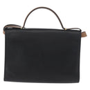 Christian Dior Shoulder Bag Leather Black Gold Auth LNZ994-2