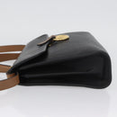 Christian Dior Shoulder Bag Leather Black Gold Auth LNZ994-4