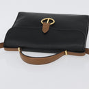 Christian Dior Shoulder Bag Leather Black Gold Auth LNZ994-6