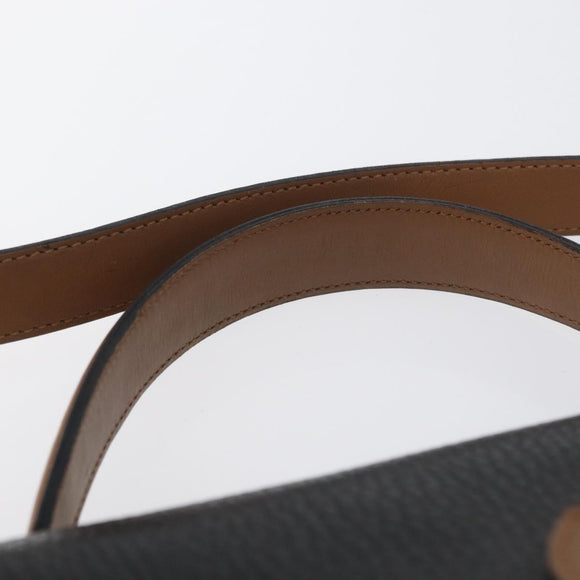 Christian Dior Shoulder Bag Leather Black Gold Auth LNZ994