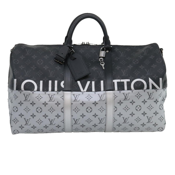 LOUIS VUITTON Eclipse Split Keepall Bandouliere 50 Boston Bag M43817 Auth 67489S