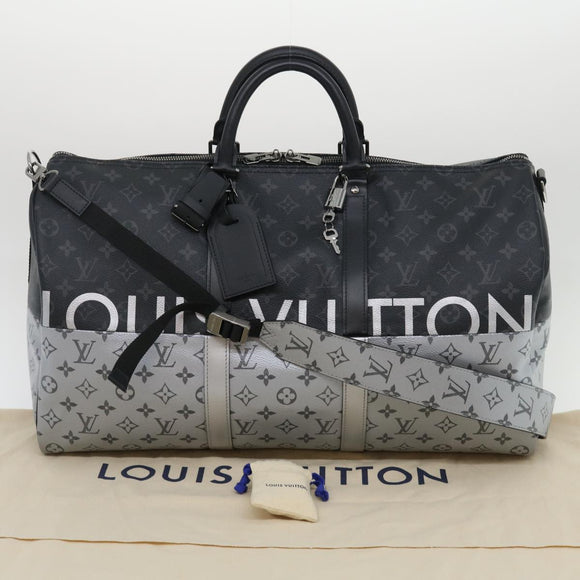 LOUIS VUITTON Eclipse Split Keepall Bandouliere 50 Boston Bag M43817 Auth 67489S