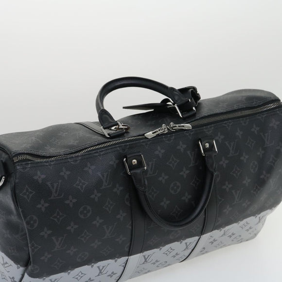 LOUIS VUITTON Eclipse Split Keepall Bandouliere 50 Boston Bag M43817 Auth 67489S