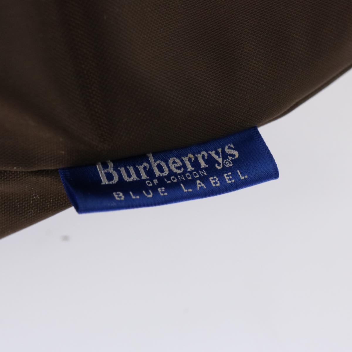 Burberrys Nova Check Blue Label Tote Bag Nylon Brown Auth mr010