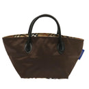 Burberrys Nova Check Blue Label Tote Bag Nylon Brown Auth mr010-13