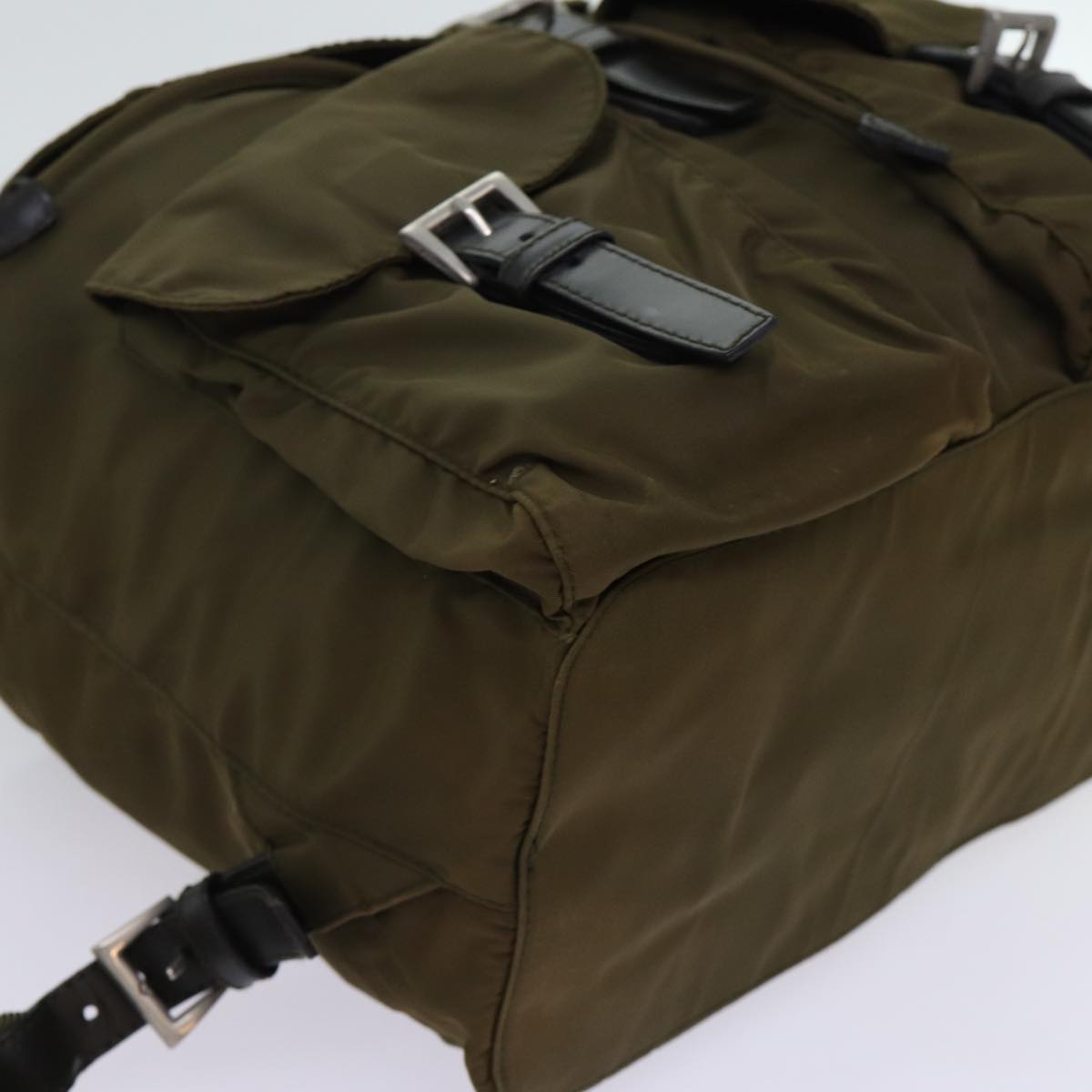 PRADA Backpack Nylon Khaki Auth mr019