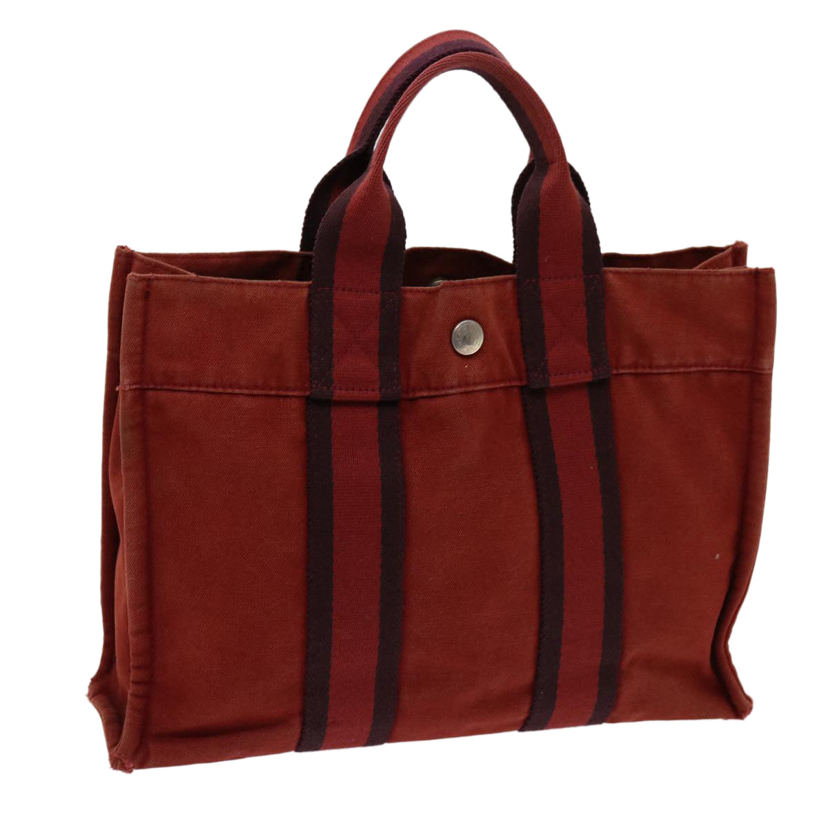 HERMES Fourre Tout PM Hand Bag Canvas Red Auth mr029