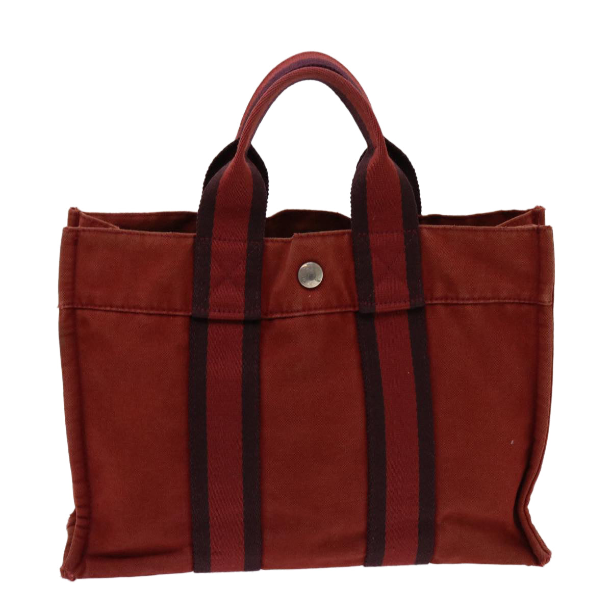 HERMES Fourre Tout PM Hand Bag Canvas Red Auth mr029