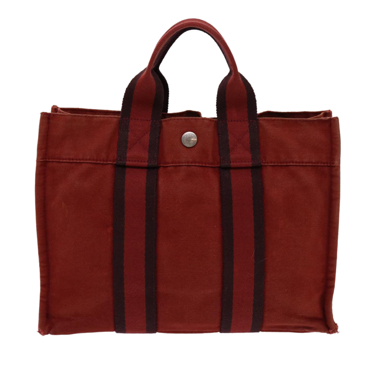 HERMES Fourre Tout PM Hand Bag Canvas Red Auth mr029