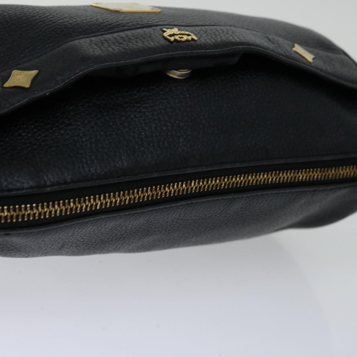 MCM Shoulder Bag Leather Black Auth mr030