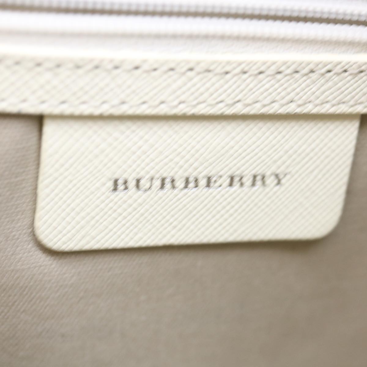 BURBERRY Nova Check Hand Bag Canvas Beige White Auth mr032