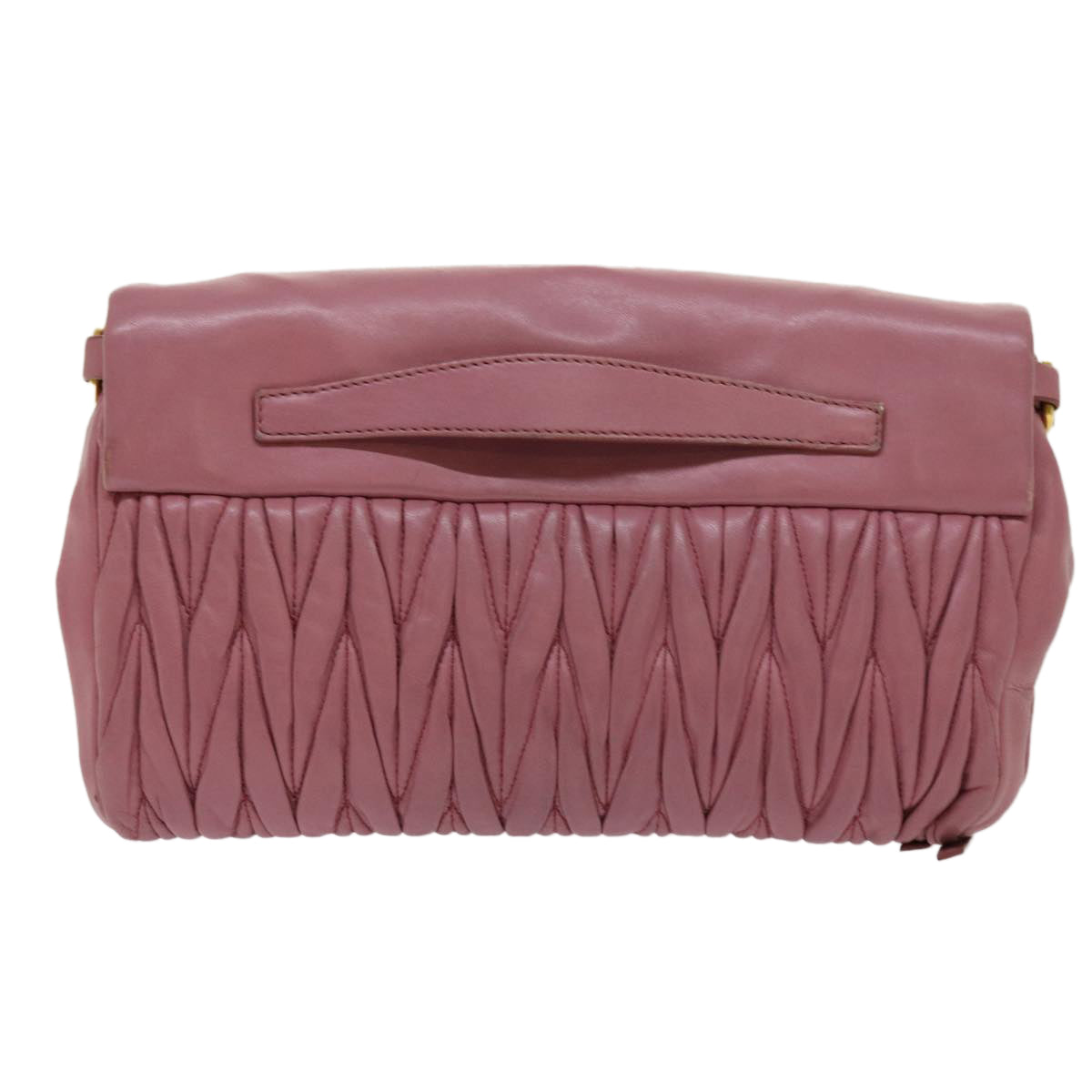 Miu Miu Materasse Clutch Bag Leather Pink Auth mr038