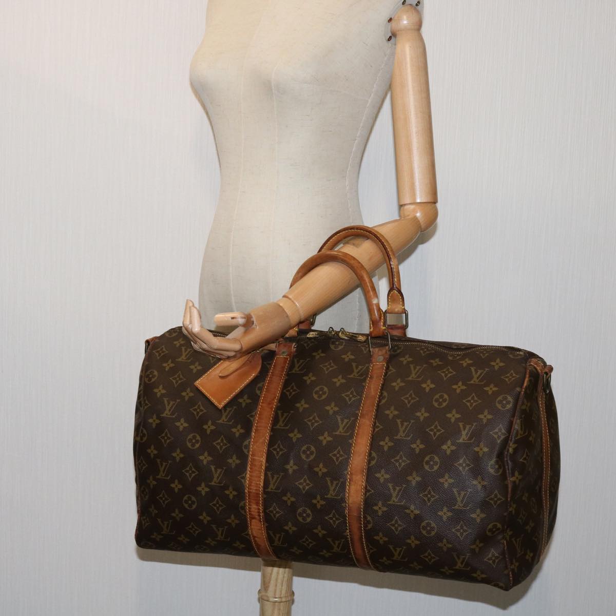 LOUIS VUITTON Monogram Keepall Bandouliere 50 Boston Bag M41416 LV Auth mr041