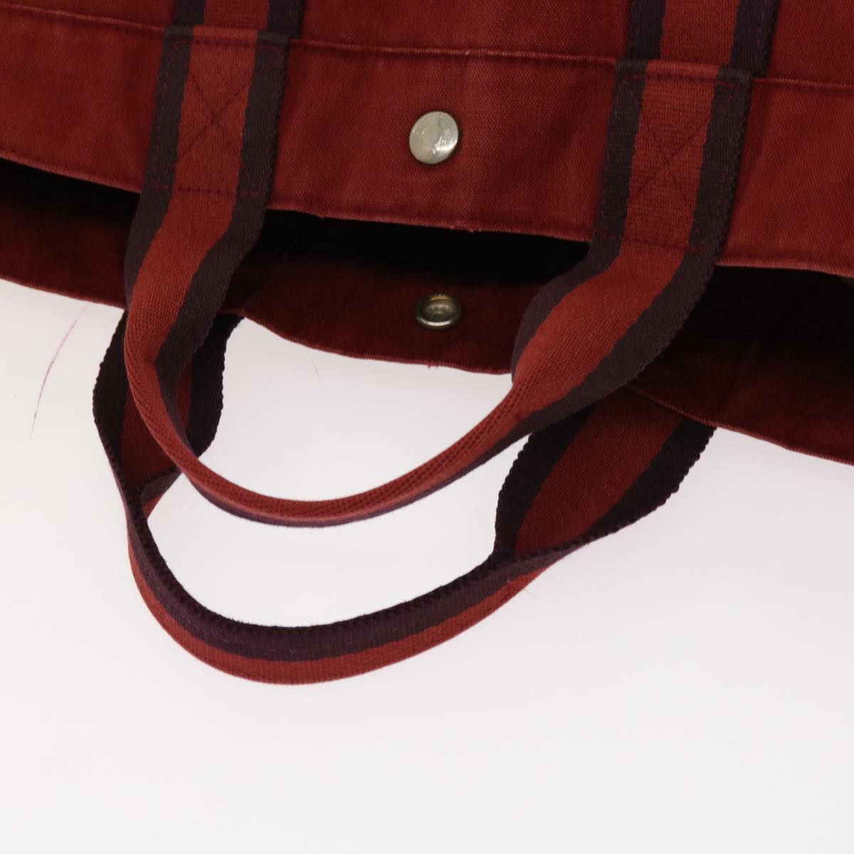 HERMES Fourre Tout MM Hand Bag Canvas Red Auth mr043