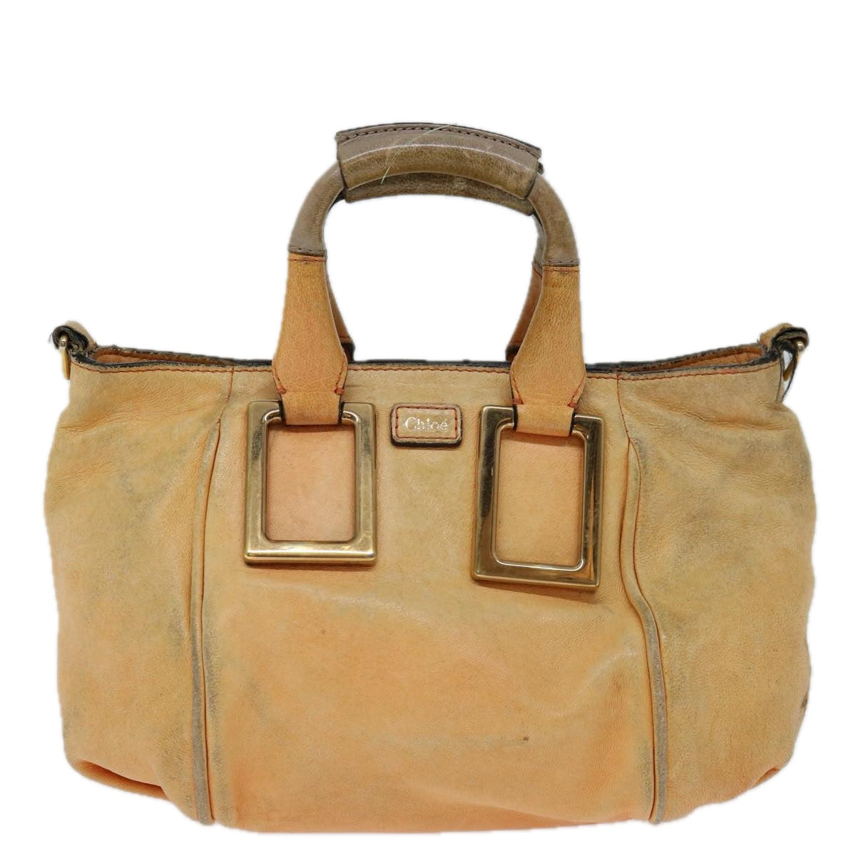 Chloe Etel Hand Bag Leather 2way Orange Auth mr056 - 0