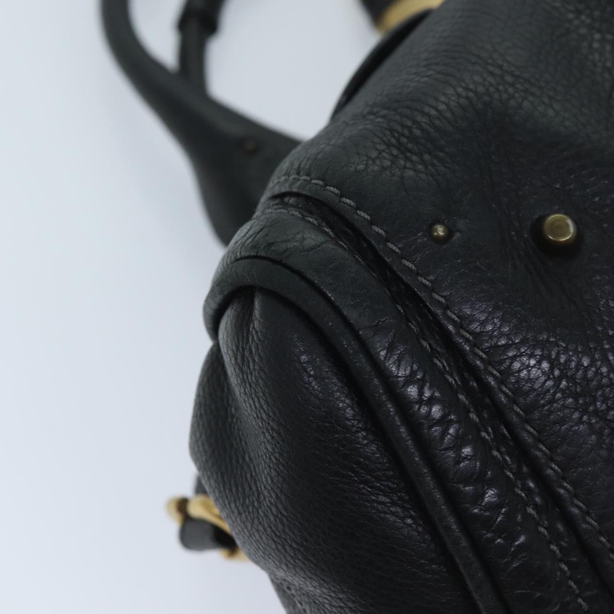 Chloe Paddington Shoulder Bag Leather Black Auth mr058