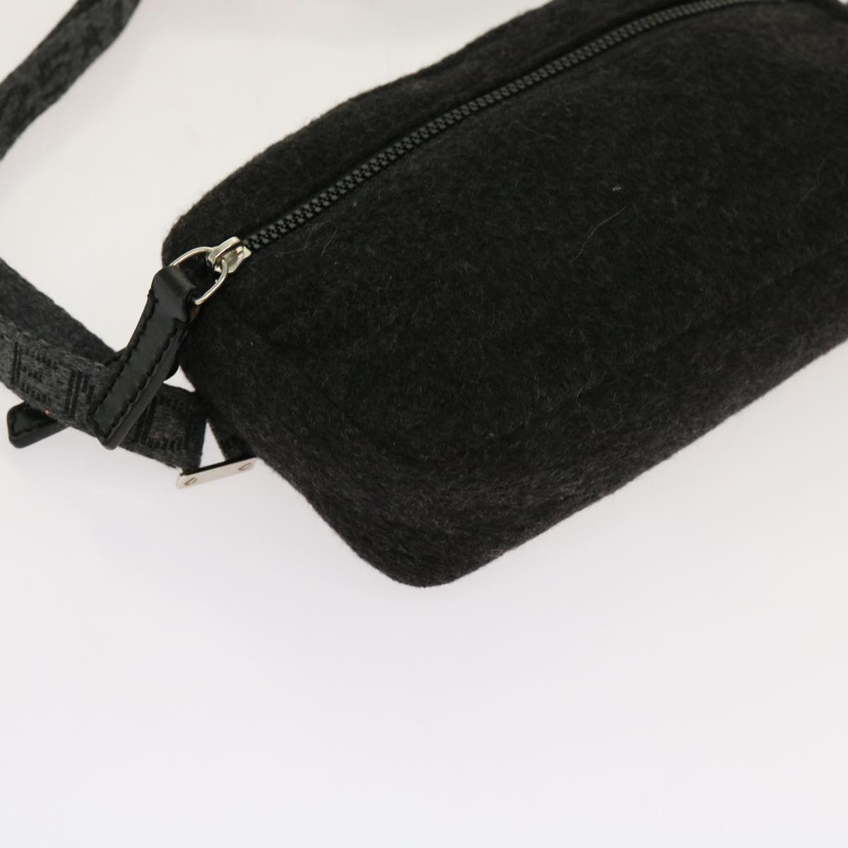 FENDI Body Bag Wool Gray Auth mr060