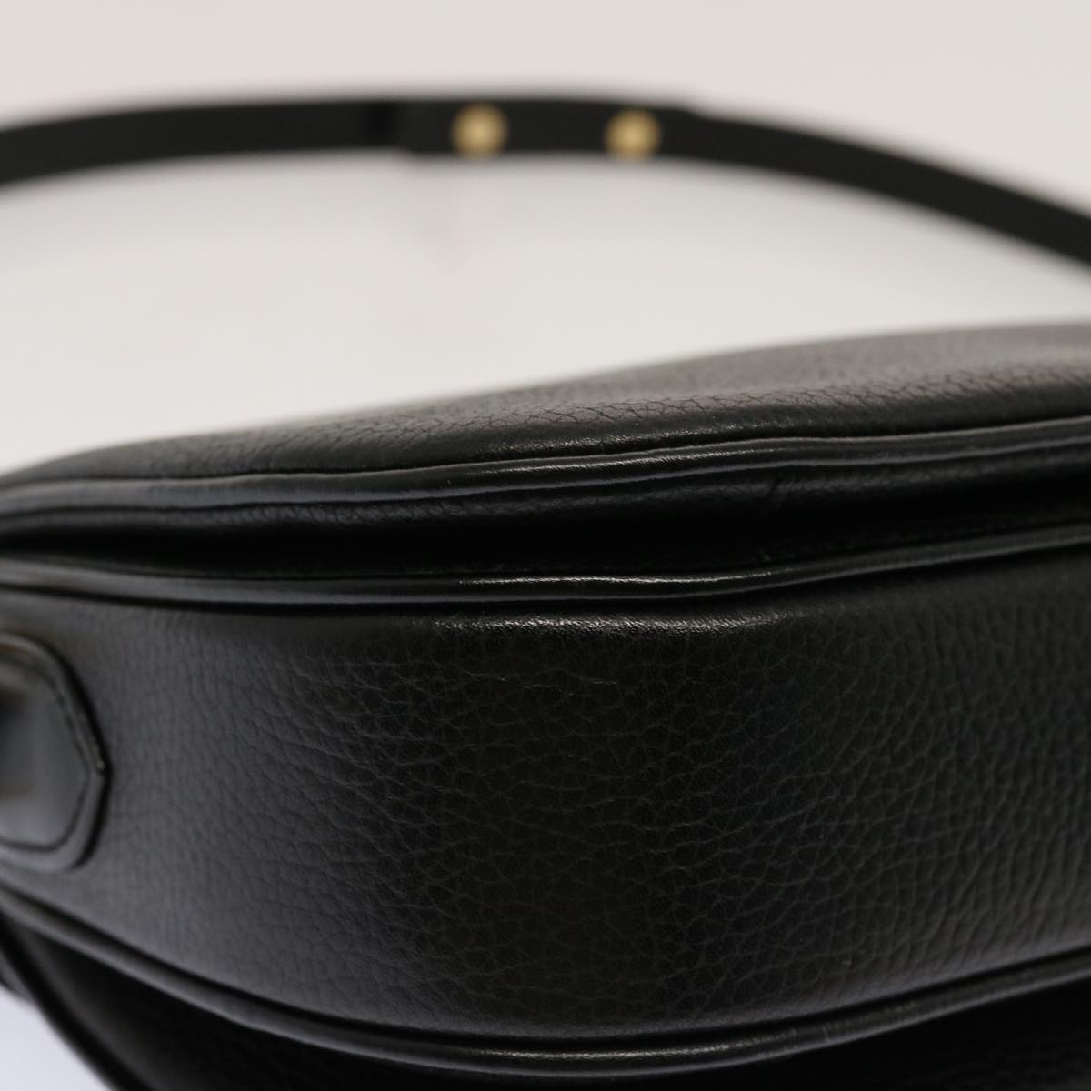 BALLY Shoulder Bag Leather Black Auth mr064