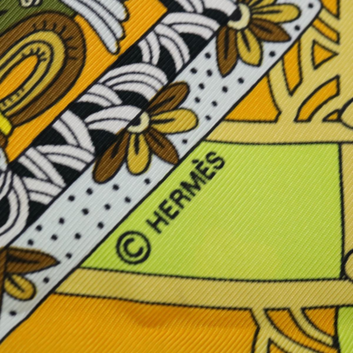 HERMES Carre 90 ASTRES et SOLEILS Scarf Silk Green Auth mr067