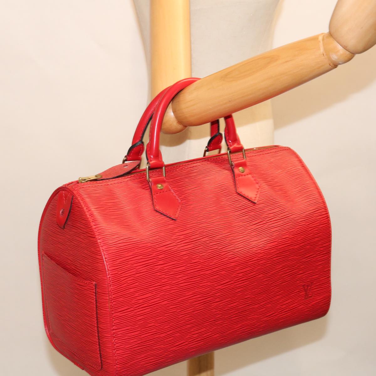 LOUIS VUITTON Epi Speedy 30 Hand Bag Castilian Red M43007 LV Auth mr081A