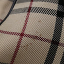 BURBERRY Nova Check Hand Bag Nylon Beige Auth mr097-10