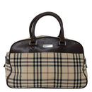 BURBERRY Nova Check Hand Bag Nylon Beige Auth mr097-13