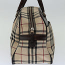 BURBERRY Nova Check Hand Bag Nylon Beige Auth mr097-3
