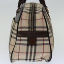 BURBERRY Nova Check Hand Bag Nylon Beige Auth mr097-4