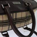 BURBERRY Nova Check Hand Bag Nylon Beige Auth mr097-6