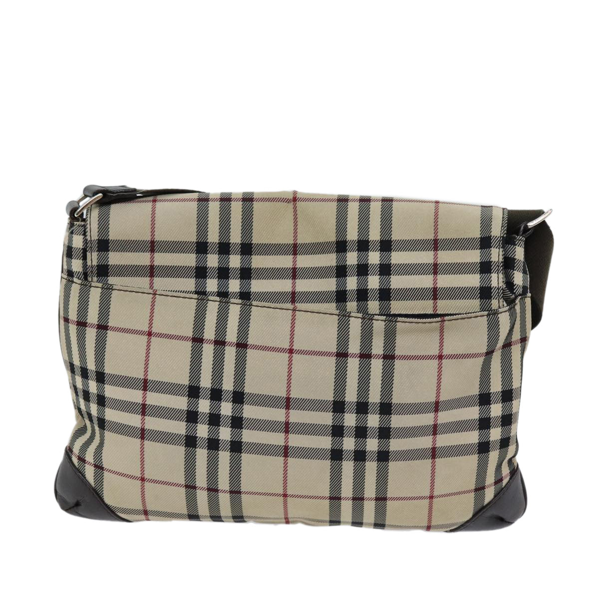 BURBERRY Nova Check Shoulder Bag Nylon Beige Auth mr099