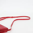 CELINE Trio Shoulder Bag Leather Red Gold Auth mr1004-10