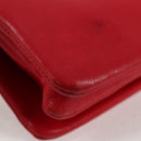 CELINE Trio Shoulder Bag Leather Red Gold Auth mr1004-12