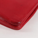 CELINE Trio Shoulder Bag Leather Red Gold Auth mr1004-13